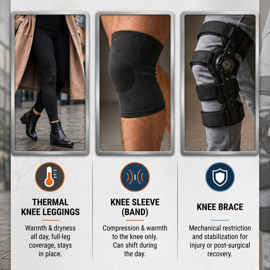 Thermal Knee Leggings vs Knee Sleeves vs Knee Braces: What's the Difference?